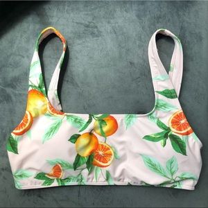 Light pink orange fruit print bikini top!